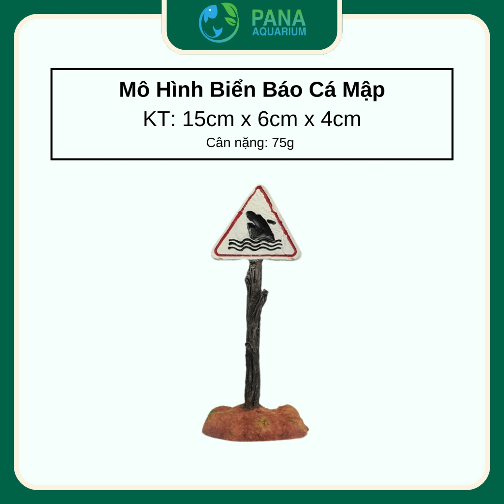 Mô hình biển báo cá mập, mô hình biển báo trang trí bể cá cảnh, bể thủy sinh sinh động
