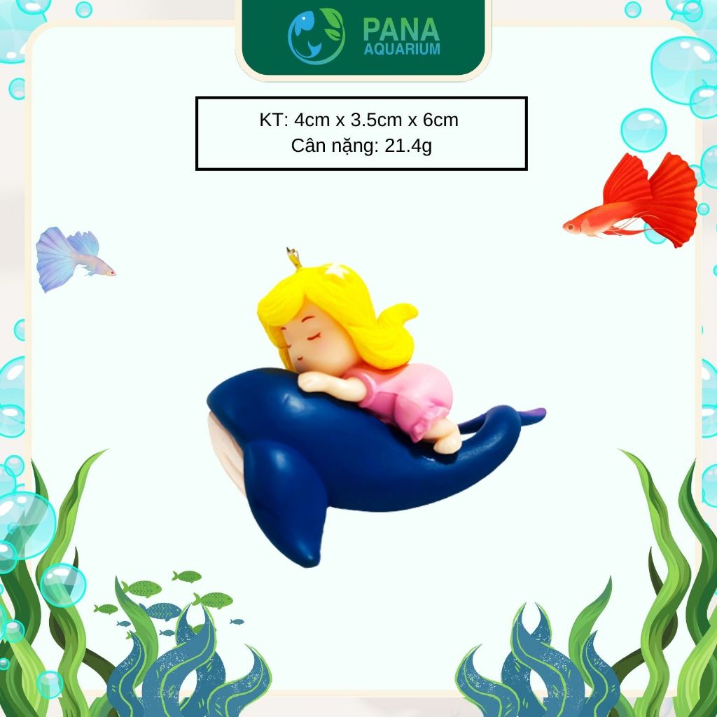 Mô hình Taobaibai, chim cánh cụt, nàng tiên cá có bóng nổi trang trí bể thủy sinh, bể cá cảnh - Pana Aquarium