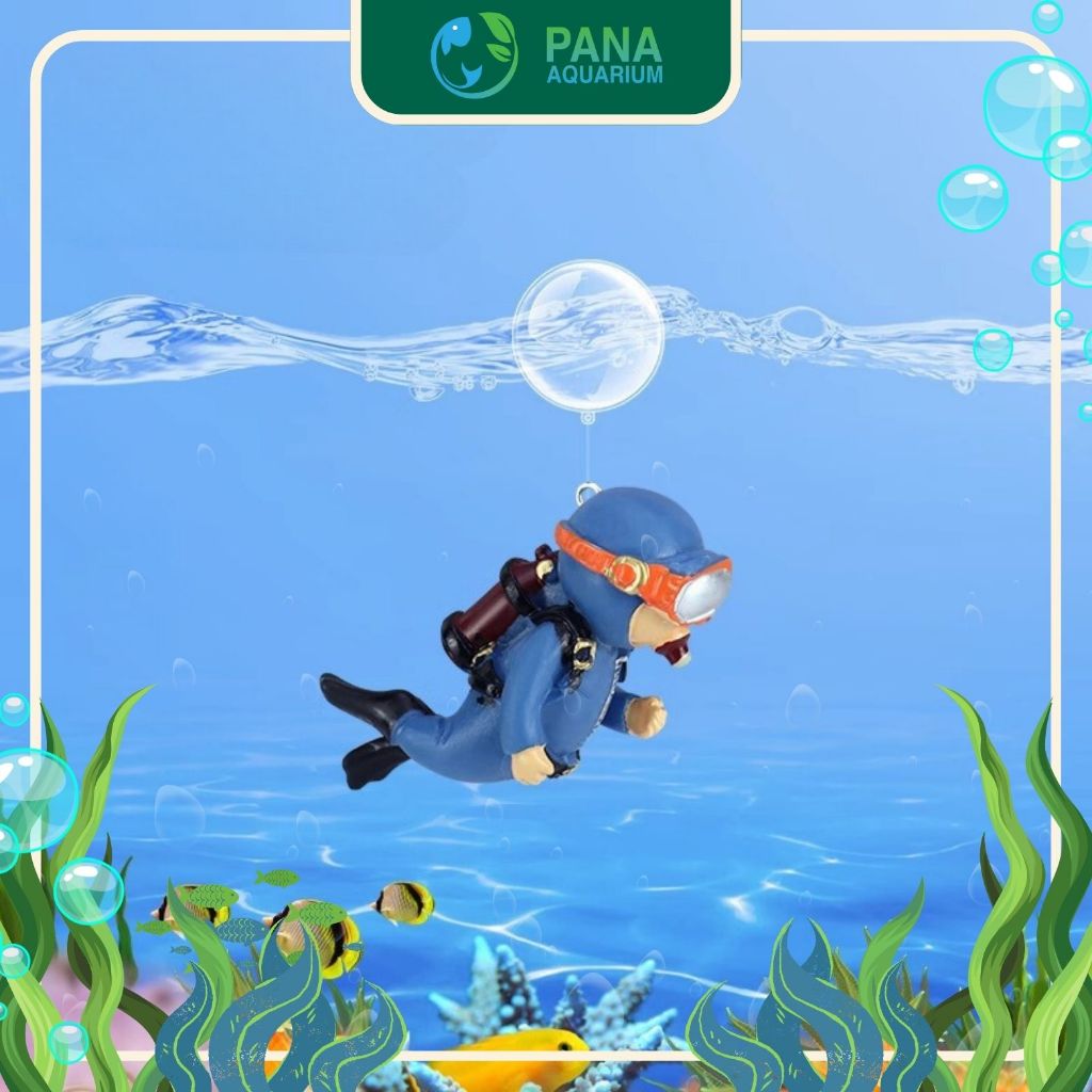 Mô hình thợ lặn và bóng nổi trang trí hồ cá, hồ thủy sinh - Pana Aquarium